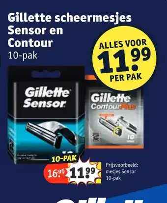 Kruidvat Gillette scheermes Sensor en contour aanbieding