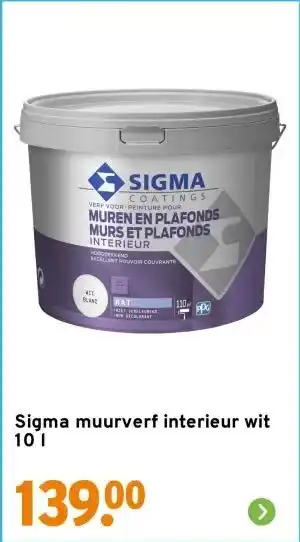 GAMMA Sigma muurverf interieur wit 10 l aanbieding