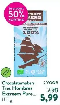 Holland & Barrett Tres Hombres Extreem Pure Chocolade 100% aanbieding