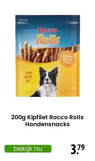 Zooplus 200g Kipfilet Rocco Rolls Hondensnacks aanbieding