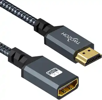 Amazon Twozoh HDMI verlengkabel 2M, HDMI mannelijk naar HDMI vrouwelijk, hoge snelheid, 3D/4K@60Hz, 1080p aanbieding