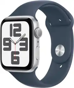 Bol.com Apple Watch SE - 44mm - Silver Aluminium Case with Storm Blue Sport Band - M/L aanbieding