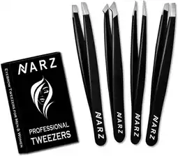 Amazon NARZ Professionele pincet voor gezichtshaar vrouwen en mannen roestvrij staal precisie pincet voor ingegroeide haar pincet (4 aanbieding