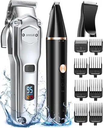 Amazon oneisall Hondentondeuse en poottrimmer, 3-in-1 set, IPX7 waterdicht, scheermachine, dichte vacht, pootentrimmer, tondeuse voo aanbieding