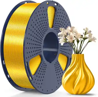 Amazon SUNLU Silk 3D Printer Filament, PLA PLUS Silk Filament, 1.75mm Smooth Silk PLA+ Filament (1000g Hel Goud) aanbieding