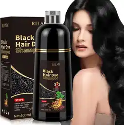 Amazon Haarshampoo zwart, 500 ml haarkleur zwart, direct haarkleurenshampoo, Black Hair Color Shampoo 3-in-1, haarkleurshampoo, kleu aanbieding