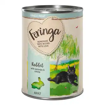 Zooplus 6x410g Single Meat Konijn met Pastinaak & Kattenkruid Feringa Kattenvoer aanbieding