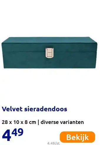 Action Velvet sieradendoos aanbieding