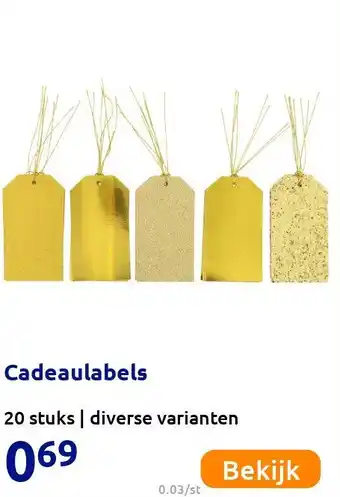 Action Cadeaulabels aanbieding