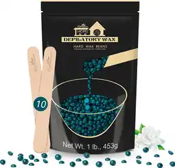 Amazon Lifestance 450g Braziliaanse Bikini Waxbonen, Premium Waxparels con10 Houten Spatels, Groen Ontharing Braziliaanse Waxing Vol aanbieding