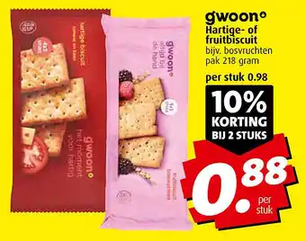 Boni Gwoon Hartige- Of Fruitbiscuit aanbieding