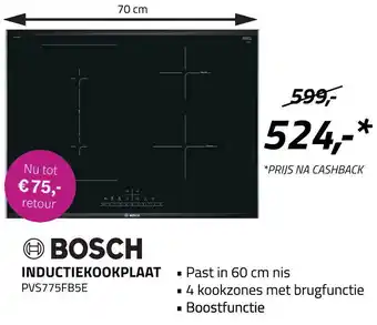 Obbink BOSCH INDUCTIEKOOKPLAAT PVS775FB5E aanbieding