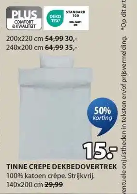 Jysk TINNE CREPE DEKBEDOVERTREK aanbieding