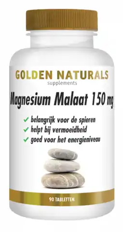 De Online Drogist Golden Naturals Magnesium Malaat 150mg Tabletten aanbieding