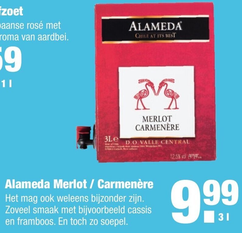 Alameda Reserva Merlot/Carmenere 3L aanbieding bij ALDI