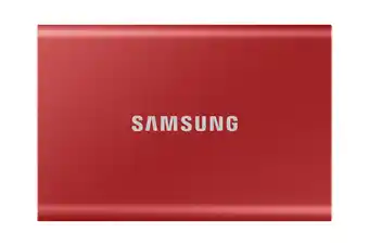 Bol.com Samsung Portable T7 - Externe SSD - USB C 3.2 - Inclusief USB C en USB A kabel - Geschikt voor iPhone 15 - 1 TB - Rood aanbieding