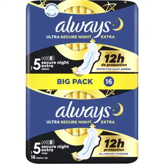 Albert Heijn Always Ultra secure night extra wings big pack aanbieding