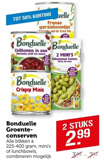 Coop Bonduelle Groenteconserven aanbieding