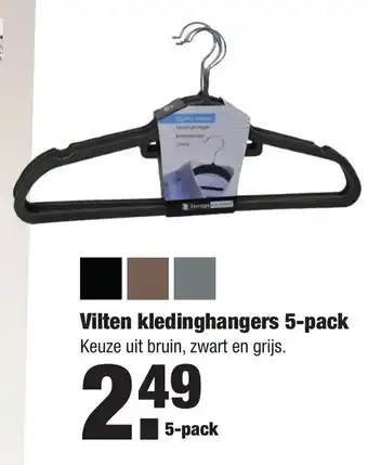 ALDI Vilten kledinghangers 5-pack aanbieding