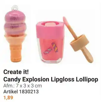 Lobbes Create it! Candy Explosion Lipgloss Lollipop aanbieding