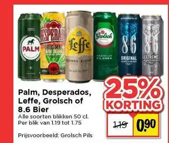 Vomar Voordeelmarkt Palm, Desperados, Leffe, Grolsch Of 8.6 Bier 25% Korting aanbieding