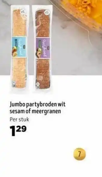 Jumbo Jumbo Partybroden Wit Sesam Of Meergranen aanbieding