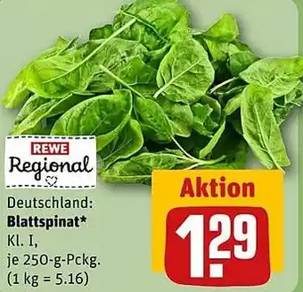 Rewe DE Blattspinat* aanbieding