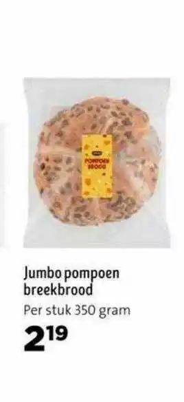 Jumbo Jumbo Pompoen Breekbrood aanbieding