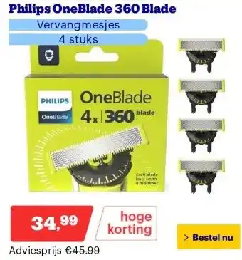 Bol.com Philips OneBlade 360 Blade aanbieding