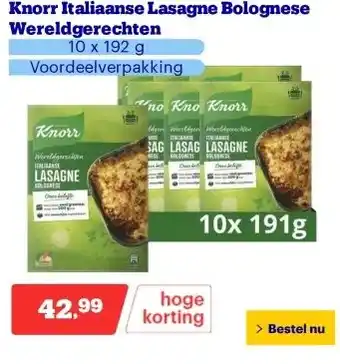 Bol.com Knorr Italiaanse Lasagne Bolognese Wereldgerechten aanbieding