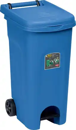 Bol.com Container 'Urban' - Kliko - Wieltjes - Pedaal - 80L - Blauw aanbieding