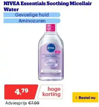 Bol.com NIVEA Essentials Soothing Micellair Water aanbieding