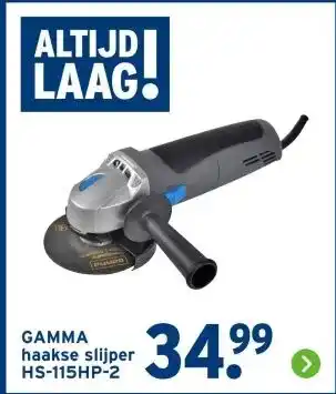 GAMMA GAMMA haakse slijper HS-115HP-2 aanbieding