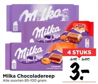 Vomar Voordeelmarkt Milka Chocoladereep aanbieding