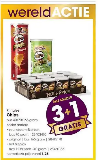 HANOS Pringles Chips 3+1 Gratis aanbieding