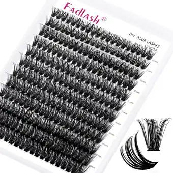 Amazon Fadlash Cluster Wimper Extensions Individuele wimpers 60D 0,07 D Krul 15-20mm Extensions 200Pcs DIY Wimper Extensions thuis aanbieding