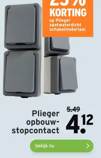 GAMMA Plieger opbouwstopcontact aanbieding