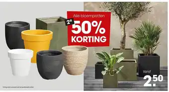 Kwantum Alle Bloempotten 2e 50% Korting aanbieding