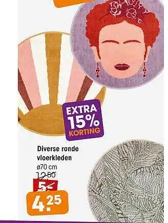 Kwantum Diverse Ronde Vloerkleden ø70 Cm aanbieding