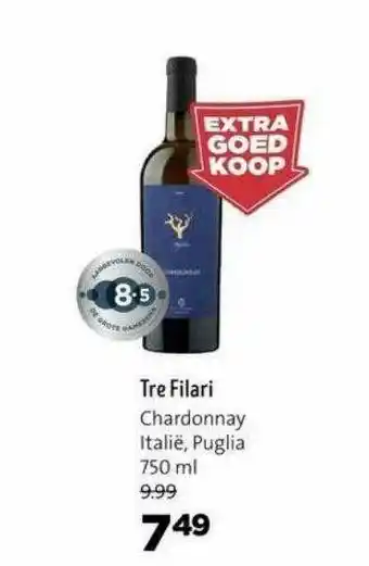 Jumbo Tre Filari Chardonnay Italië, Puglia aanbieding