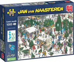 Intratuin Jumbo puzzel Jan van Haasteren Intratuin Kerstbomenmarkt 68 x 49 cm 1000 stukjes aanbieding