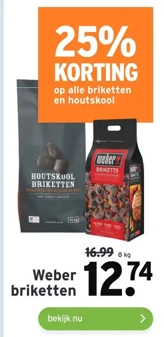 GAMMA Weber briketten 8kg aanbieding