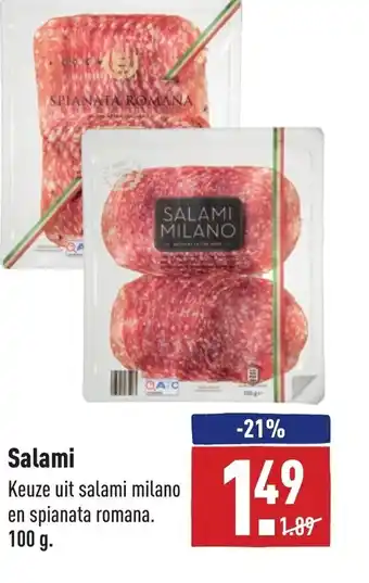 ALDI Salami 100g aanbieding