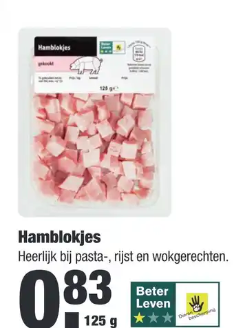 ALDI Hamblokjes 125 gram aanbieding