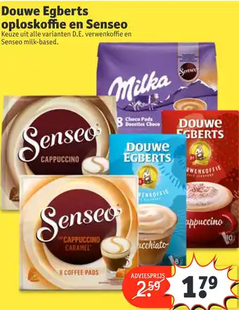 Kruidvat Douwe egberts oploskoffie en senseo aanbieding