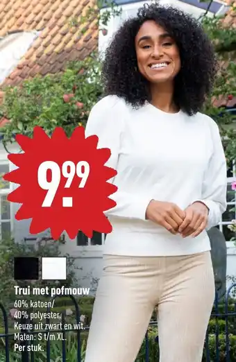 ALDI Trui met pofmouw S t/m L aanbieding