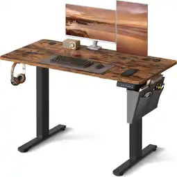 Amazon SONGMICS Elektrisch zit-sta bureau, in hoogte verstelbaar bureau, 60 x 120 x (72-120) cm, 4 geheugenhoogtes, opbergetui, voor aanbieding