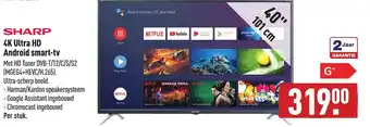 ALDI Sharp 4K Ultra HD Anrdoid smart-tv 40" aanbieding