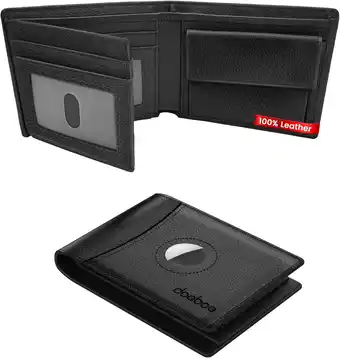 Amazon doeboe AirTag Portemonnee, Smart AirTag Wallet met muntvak, RFID-blokkering, portemonnee voor heren, echt drievoudig gevouwen aanbieding