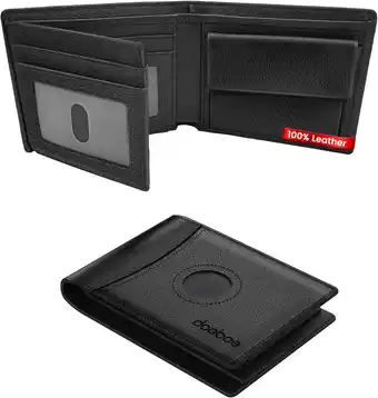 Amazon doeboe AirTag Portemonnee, Smart AirTag Wallet met muntvak, RFID-blokkering, portemonnee voor heren, echt drievoudig gevouwen aanbieding